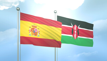 Spain and Kenya Flag Together A Concept of Relations