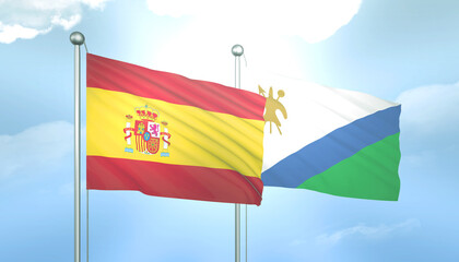 Spain and Lesotho Flag Together A Concept of Relations