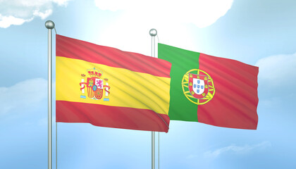 Spain and Portugal Flag Together A Concept of Relations