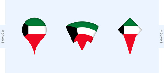 Kuwait Map Markers Set. Perfect for projects related to Kuwait, travel, geography, and international representation.