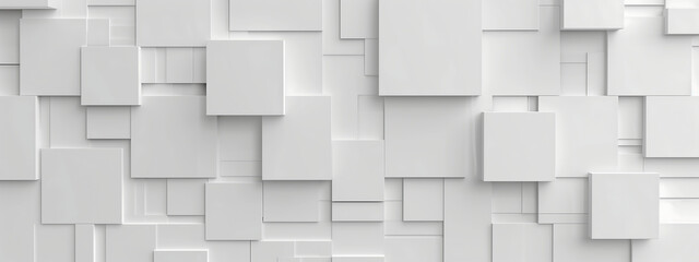Obraz premium White abstract background with 3d rectangles and squares