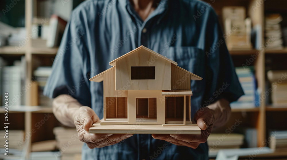 Aufkleber architect unveils a new home model at his workshop presentation
