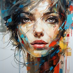 Abstract art with a focus on portraits