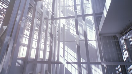 Fototapeta premium Sunlight Streaming Through Glass and Steel