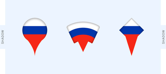 Russia Map Markers Set. Perfect for projects related to Russia, travel, geography, and international representation.