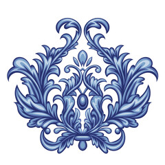Arabesque with scrolls in Baroque style