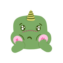 การ์ตูนไดโนเสาร์สีเขียวน่ารัก, สำหรับประกอบสื่อการเรียนหรือสื่อโฆษณาต่างๆ, เป็นภาพการ์ตูนวาดด้วยมือ, ภาพเรียบง่ายโทนสีไม่เยอะ, ภาพประกอบสำหรับคู่รักคนมีความรัก