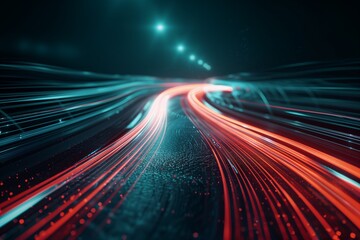 High-Tech Futuristic Background with Glowing Energy Lines