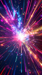 Naklejka premium Colored light streaks