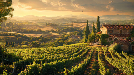 Idyllic Tuscan Vineyard