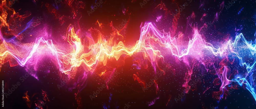 Poster swirling smoke patterns in blue hues, creating dynamic curves and shapes against a black background
