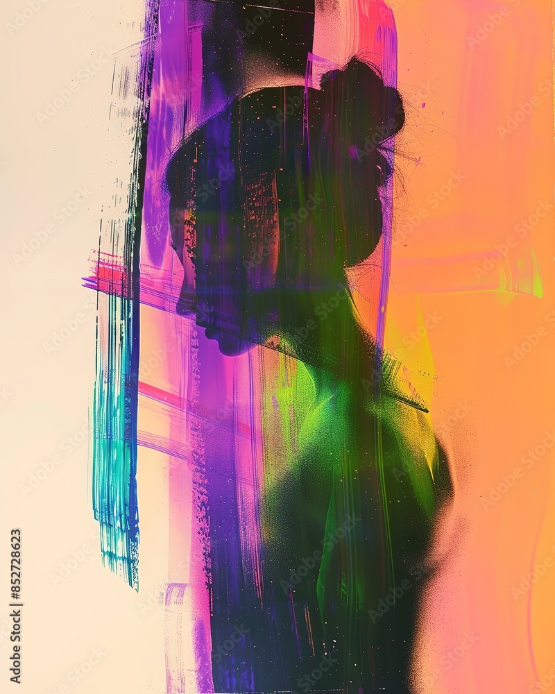 Poster experiment with bold color contrasts to evoke a sense of tension and harmony simultaneously