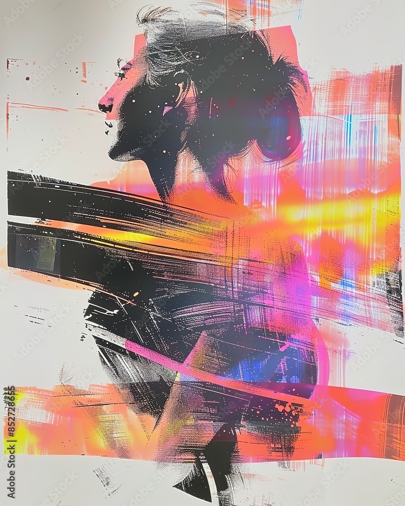 Poster experiment with bold color contrasts to evoke a sense of tension and harmony simultaneously