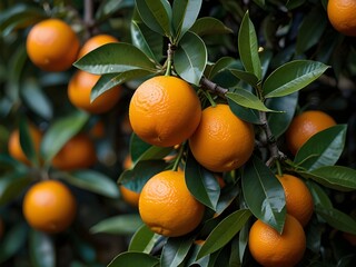 ripe oranges growing on a tree