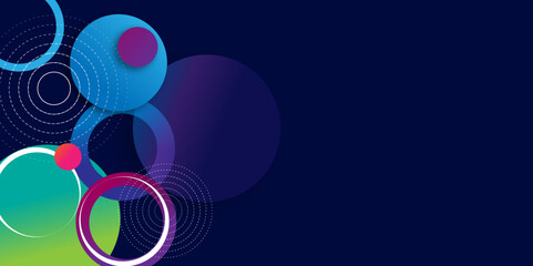 Vector Color gradient abstract background with dynamic wave line effect. Abstract circle colourful banner background. 