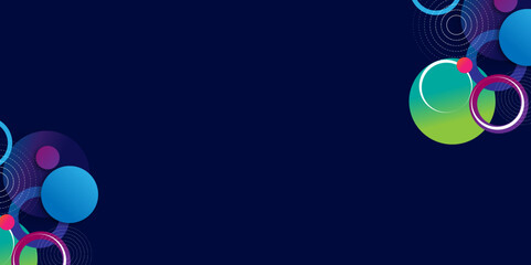 Abstract circle colorful banner background. Vector abstract graphic design banner pattern background web template.