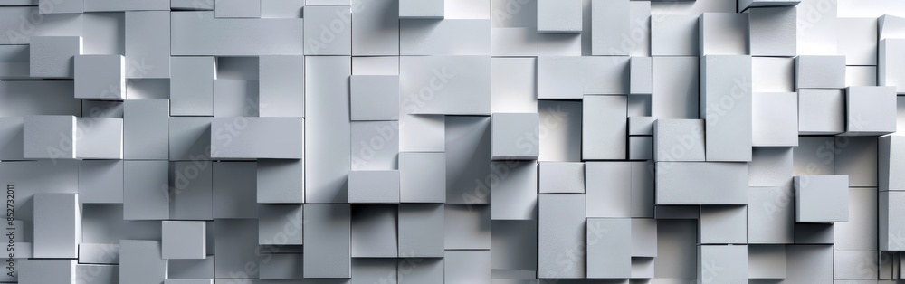 Leinwandbilder a wall of white blocks with a gray background. the blocks are arranged in a way that creates a sense