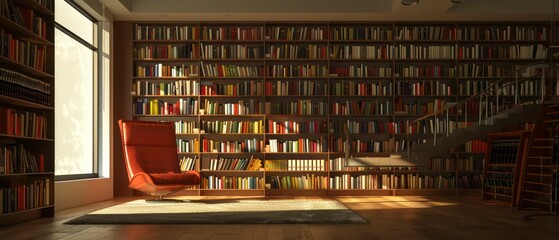 Shelves filled with books and literature, providing an educational haven for students