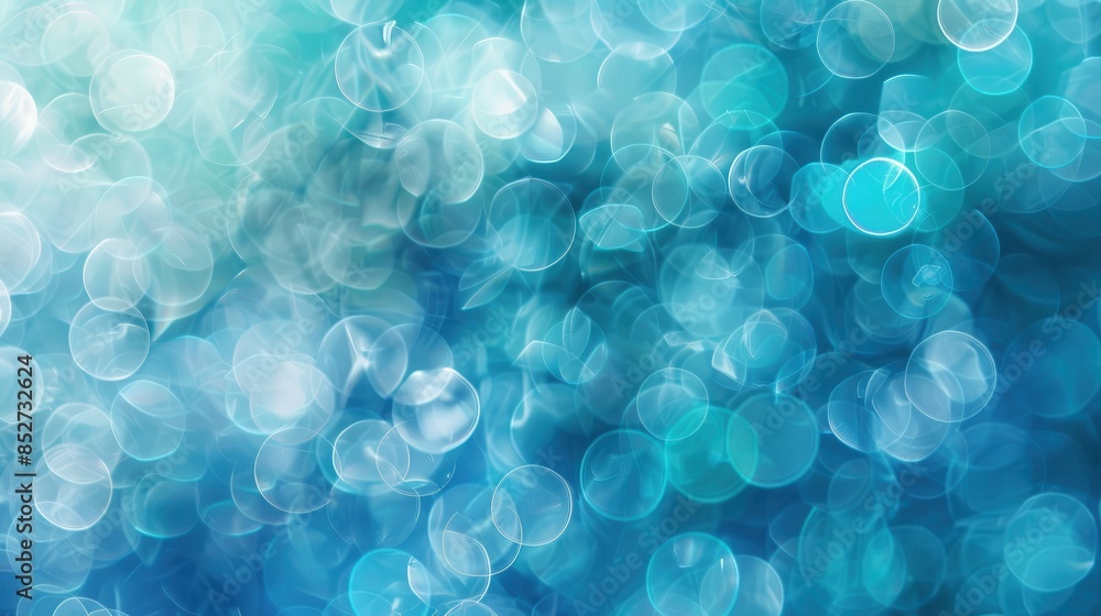 Fototapete the image is a blue background with many small blue circles. the circles are scattered throughout th