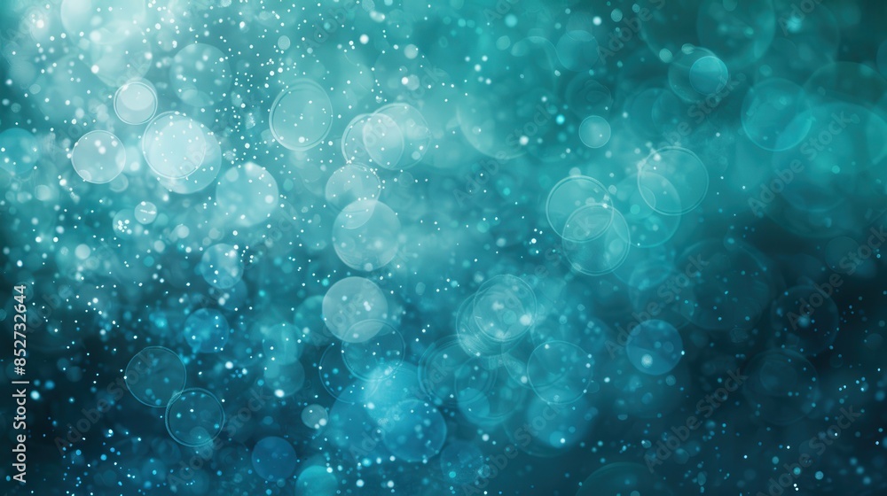 Poster a blue background with many small circles. the circles are of different sizes and are scattered thro