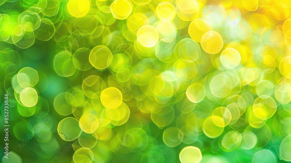 Poster a green background with many small circles