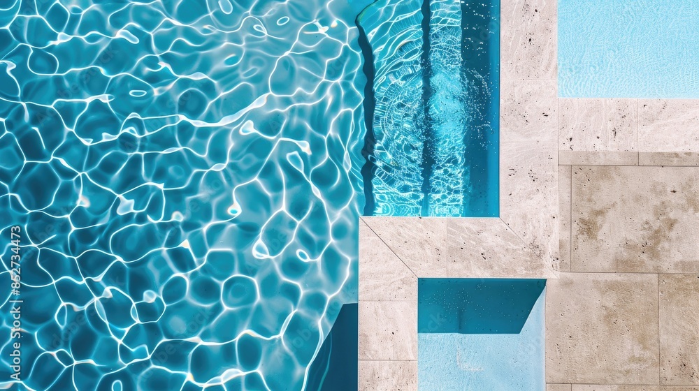 Aufkleber swimming pool with edge for text and copy space