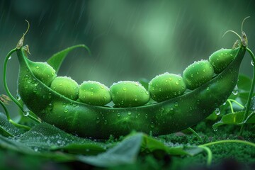 Naklejka premium fresh mung beans vegetables professional advertising food photography