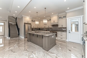 kitchen room with beige theme advertising food photography
