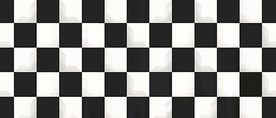 Fototapeta premium Classic checkered design with alternating black and white squares on a textured board