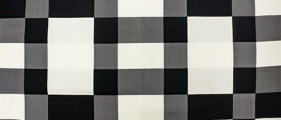 Fototapeta premium Classic checkered design with alternating black and white squares on a textured board