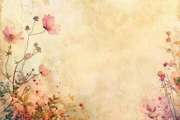 Elegant Floral Watercolor Background - Perfect for Spring and Seasonal Designs, Cards, Posters, or Prints