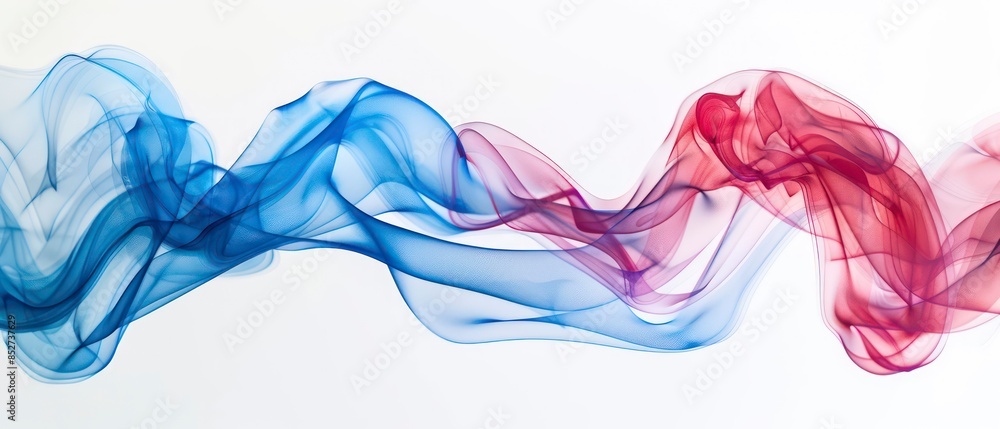 Poster artistic depiction of light and color in waves, creating a dynamic illustration