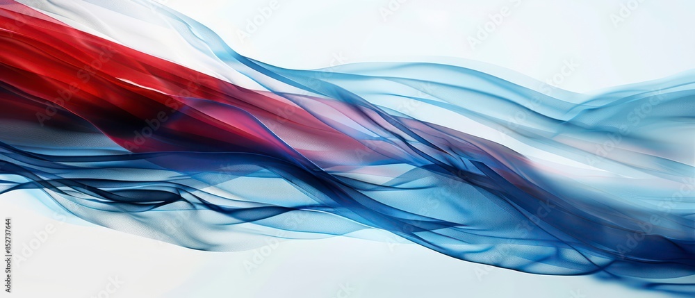Poster artistic depiction of light and color in waves, creating a dynamic illustration