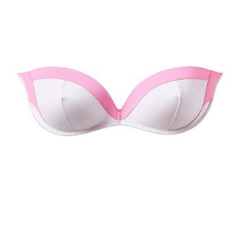 strapless pink white bra isolated on transparent background