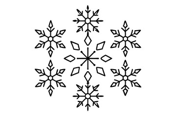 Snow Snowflake Minimalistic Flat Line Outline