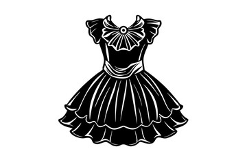 Vector illustration of dress and clothes icon