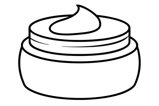 recommend clip art: Face cream jar linear icon
