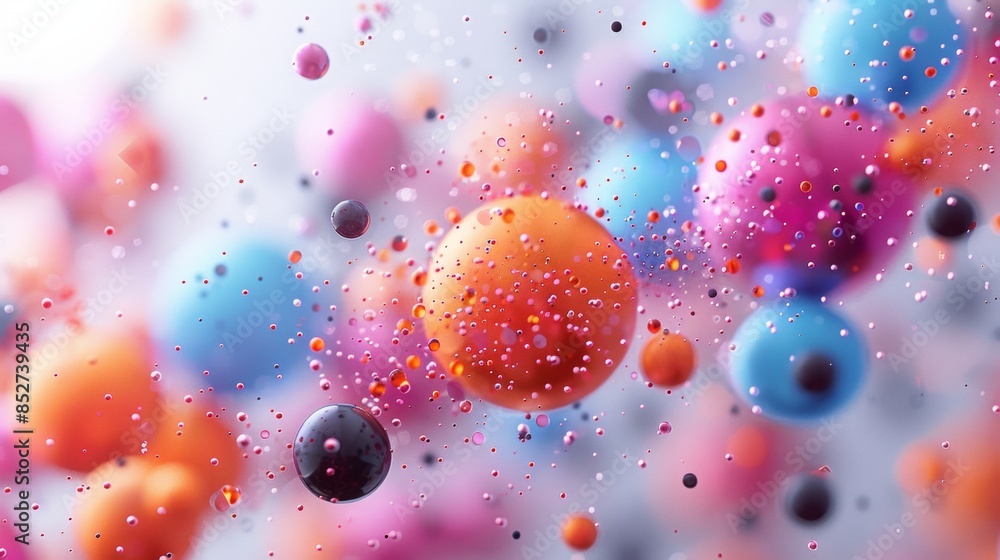 Poster super motion-blur movement dynamic minimalistic color and shapes on a white background, few micro 3d