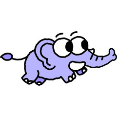 cute elephant cartoon flat style quirky