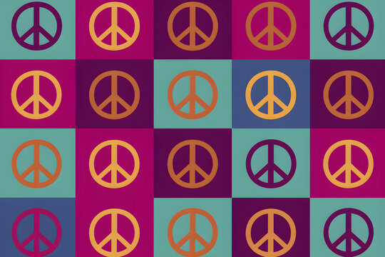 seamless pattern with paece signs