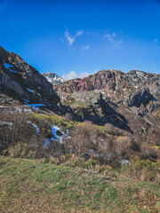 Scenic Mountain View with Light Snow