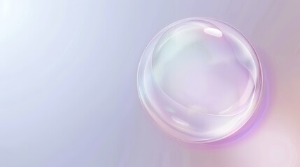 Obraz premium Minimalist abstract background featuring a holographic and light blue gradient with a central large round sphere, soft pastel colors, and colorful gradients, creating a simple, high-resolution, and hi