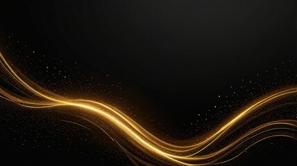 Luxurious Gold Wave: Abstract Background with Shimmering Particles