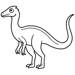 Line art of Hypsilophodon vector silhouette