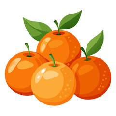 a group of Valencian oranges, on white background