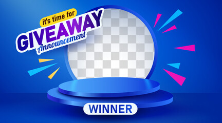 Giveaway winner announcement social media post template. Giveaway winner announcement.
