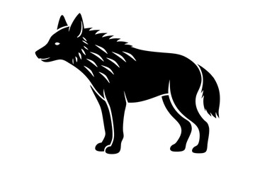 Hyena silhouette black vector illustration white background