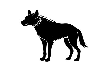 Hyena silhouette black vector illustration white background