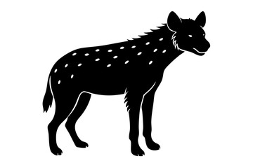 Fototapeta premium Hyena silhouette black vector illustration white background