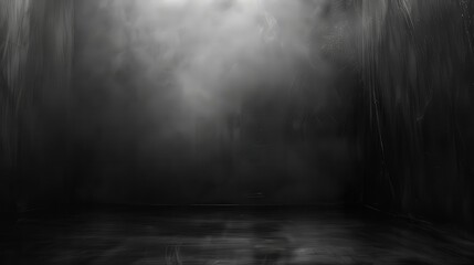 Long shot, clean black and white backdrop